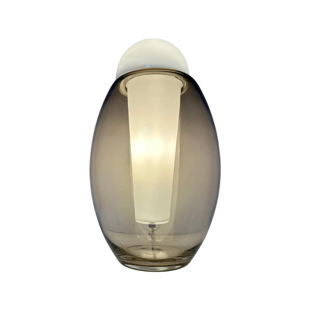 Vintage glazen tafellamp. Italië, 1960s, Gebruikt, Design vintage tafellamp midcentury interieurstyling, Ophalen of Verzenden