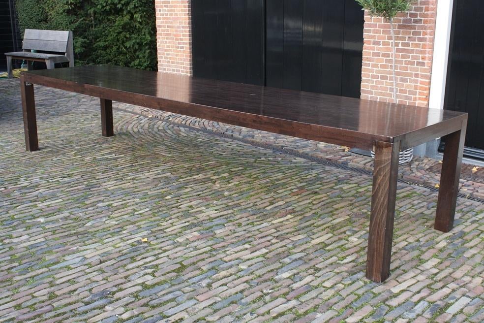 Lange houten eettafel tafel 400x100 horeca kantoor kantine, Ophalen, Gebruikt, 200 cm of meer, 50 tot 100 cm