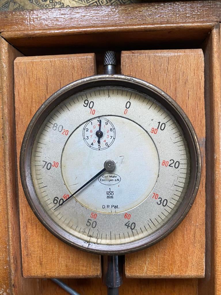 Vintage micrometer in houten doos, Ophalen of Verzenden