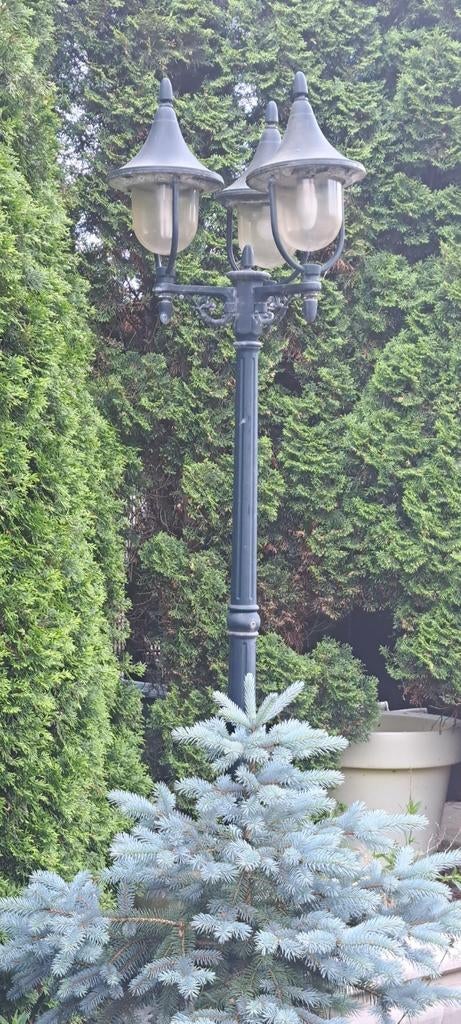 Tuin  buiten lantaarn met 3 lampen, Tuin en Terras, Buitenverlichting, Ophalen, Gebruikt, Staande lamp, Aluminium