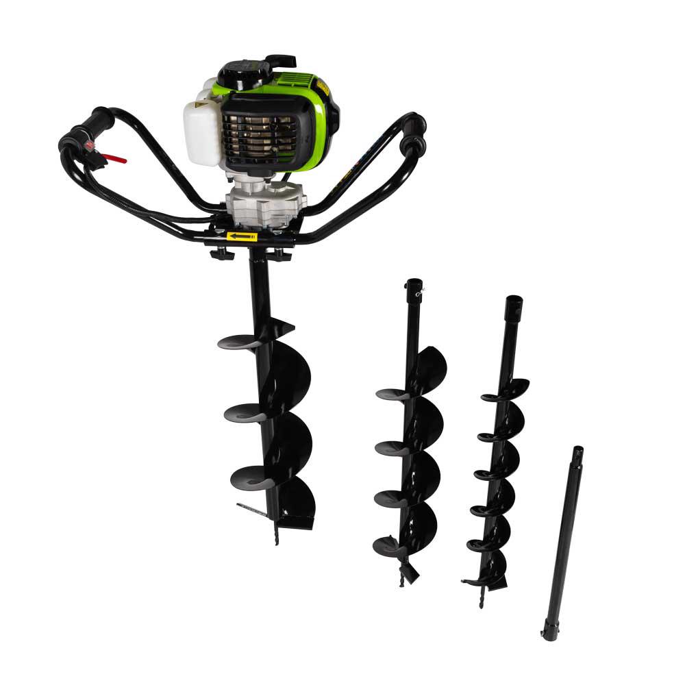 TE HUUR: grondboor benzine met palenrammer, Ophalen, Zo goed als nieuw, Grondboor