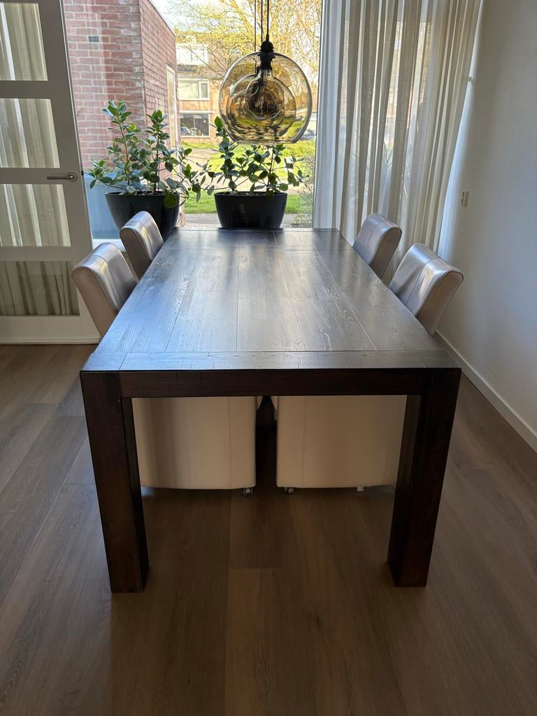 Verstelbare eettafel, Ophalen, Gebruikt, 100 tot 150 cm, 50 tot 100 cm