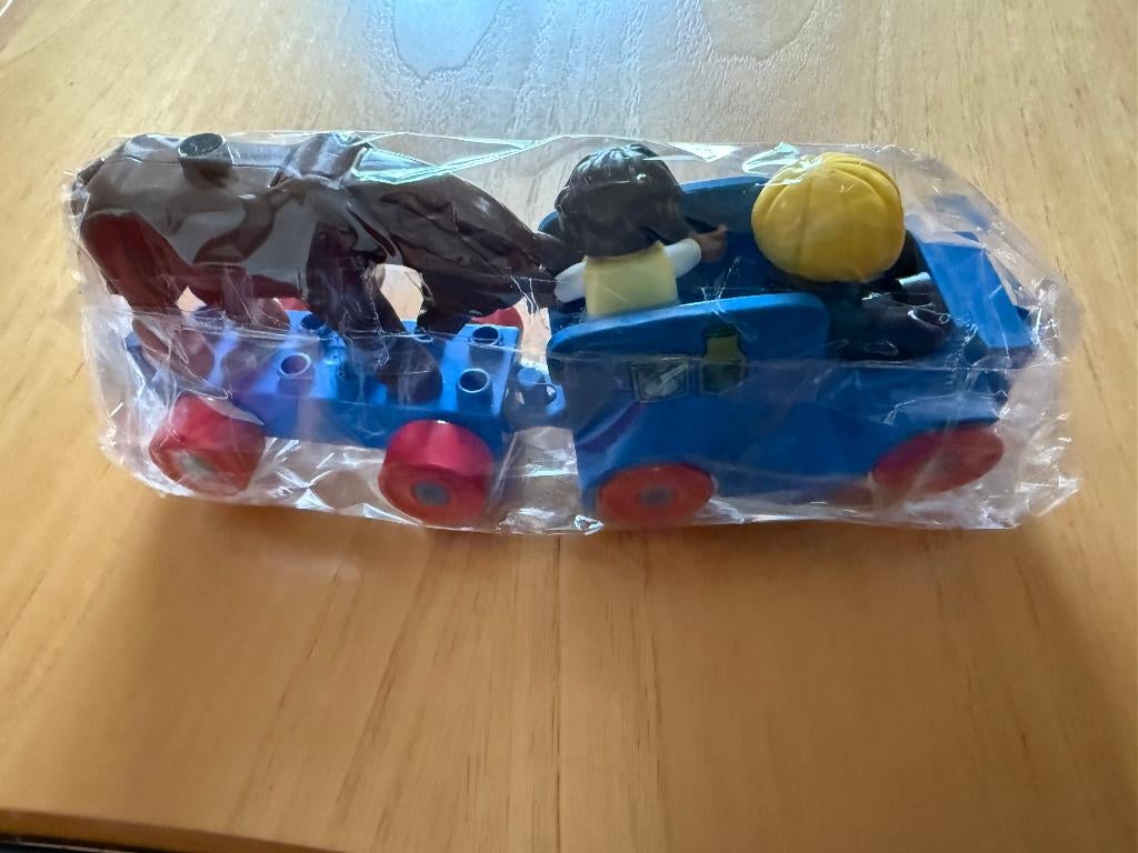 Lego Vintage Duplo auto met aanhanger paard en kind, Ophalen, Gebruikt, Losse stenen, Duplo