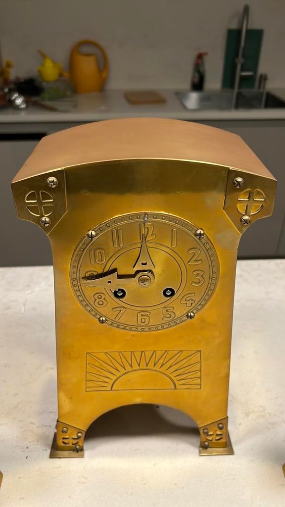 Art Nouveau klok J.K.C. Sneltjes Haarlem, Antiek en Kunst, Antiek | Klokken, Ophalen