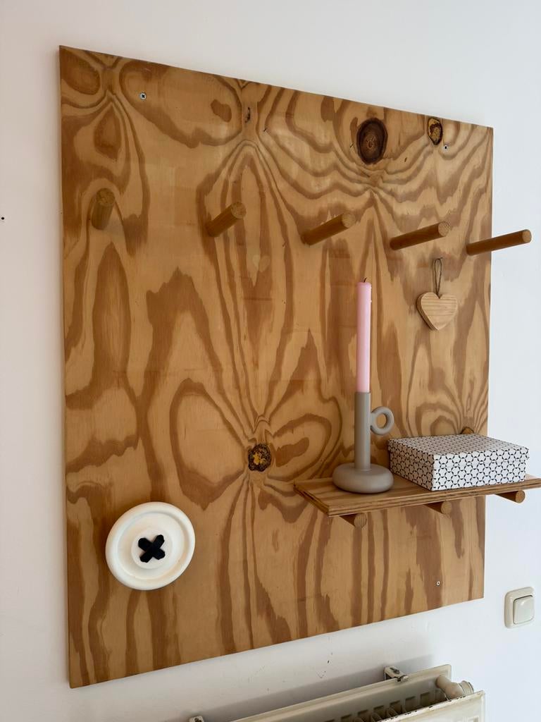 Wand organiser, Ophalen, Eigen ontwerp, Gebruikt, Hout