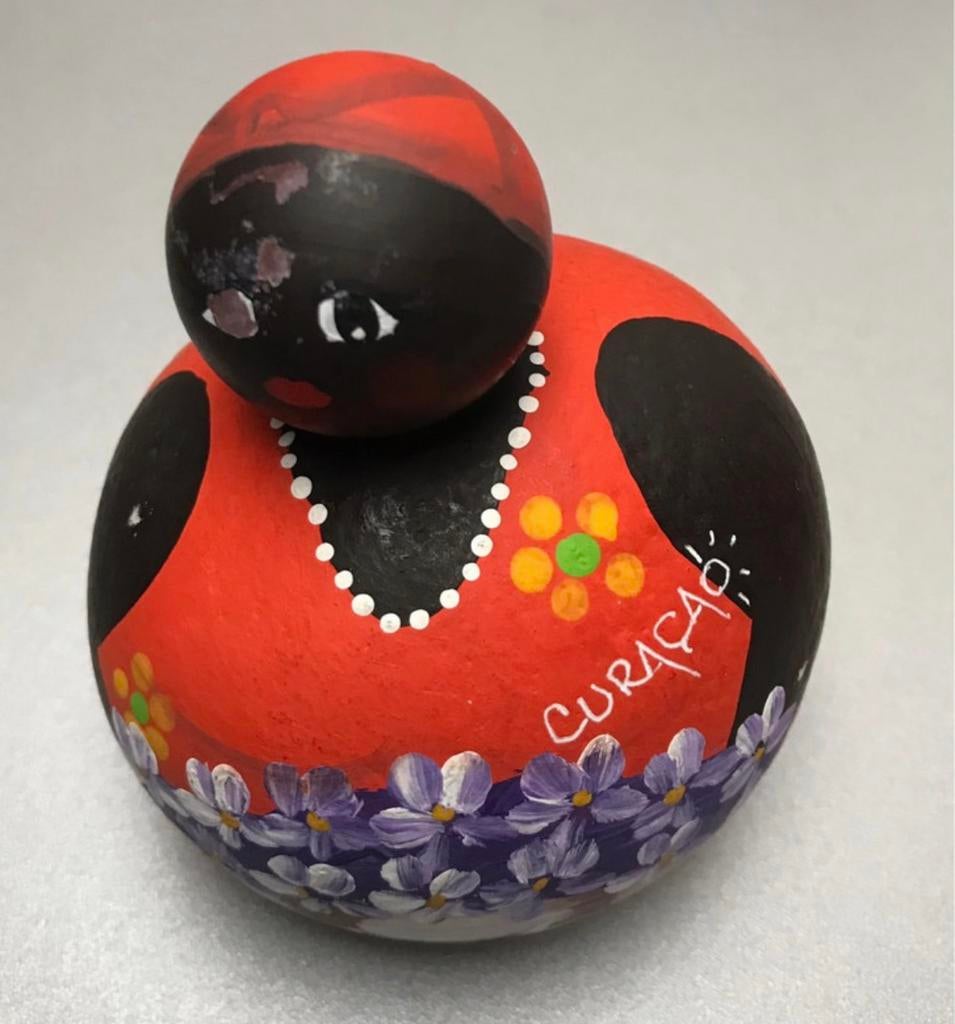 Handcrafted figurine, Curaçao, made from dried gourds, 11x9., Antiek en Kunst, Ophalen of Verzenden