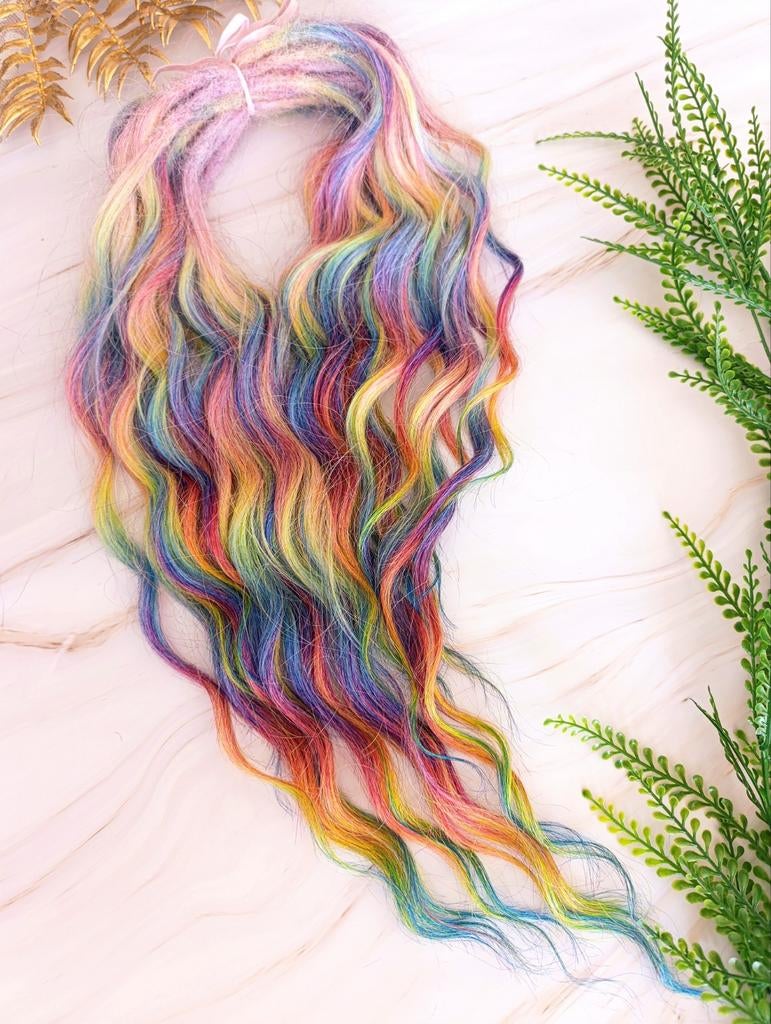 Dreadkrullen, dreadlocks Anna wave, kleurrijk, mix & match, Ophalen of Verzenden, Nieuw, Pruik of Haarverlenging