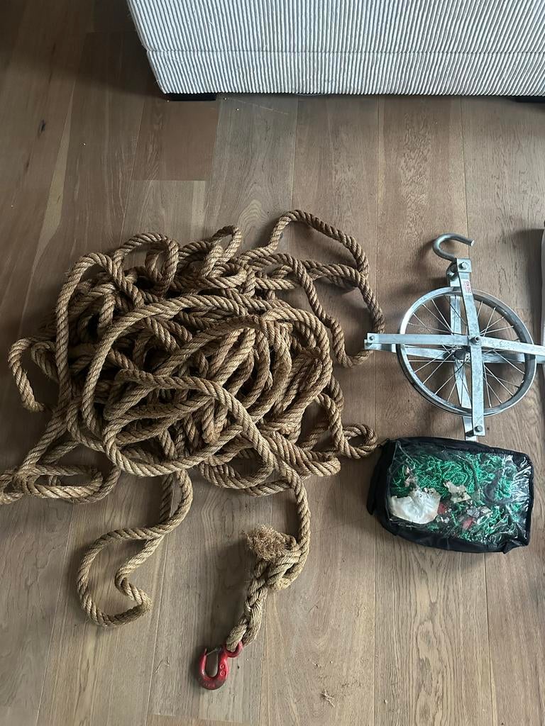 Verhuisset: Touw, blok en verhuisnet, Ophalen of Verzenden, Gebruikt, Handmatig