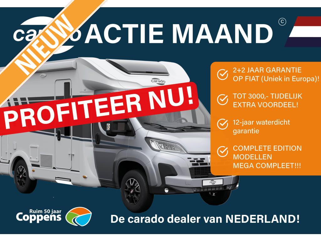 Carado T448 PRO+ AUTOMAAT + ACTIEPRIJS, Caravans en Kamperen, Campers, Automaat, Chemisch toilet, Ringverwarming, Fiat