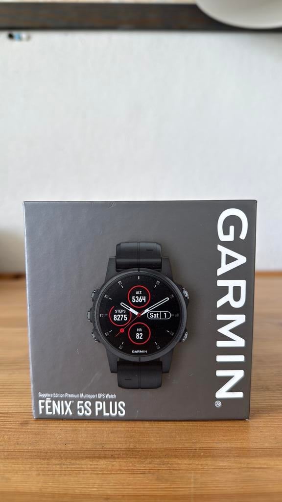 Garmin Fenix 5S Plus Sapphire Edition Zwart | GPS |, Ophalen, Gebruikt, Zwart, Waterdicht