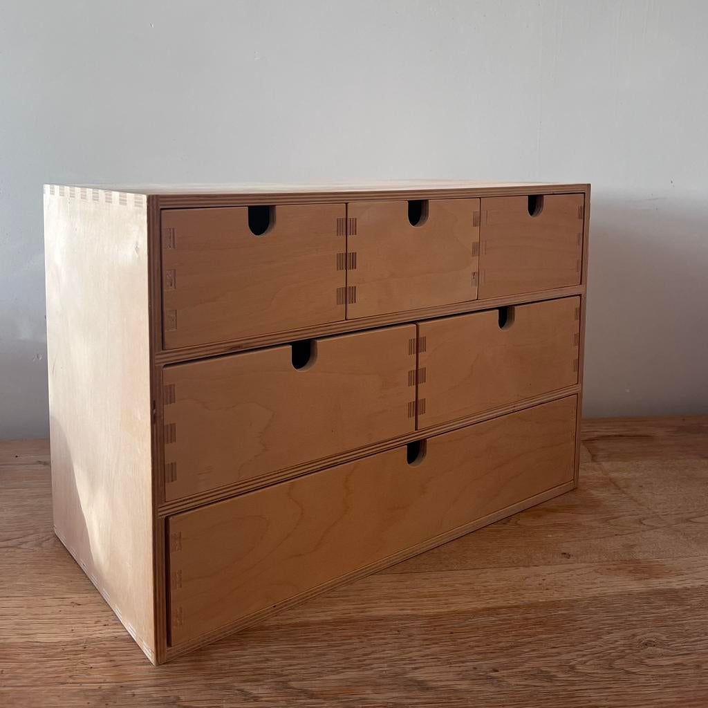 Ikea berken Moppe ladekastje met 6 lades, Minder dan 50 cm, 5 laden of meer, Ophalen of Verzenden, Zo goed als nieuw