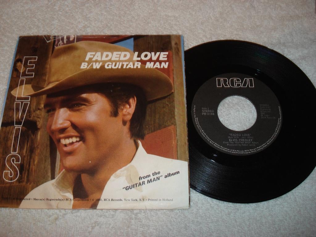 Elvis Presley      Guitar Man   / Faded Love     Orgineel, Ophalen of Verzenden, Zo goed als nieuw, Pop