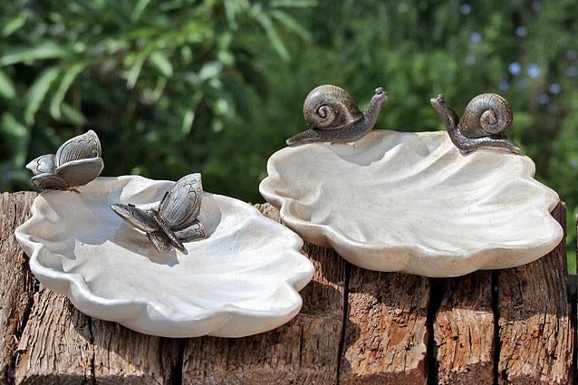 Mooie Waterschaal, Waterbak, Voerschaal met vlinder, slak, Ophalen of Verzenden, Nieuw