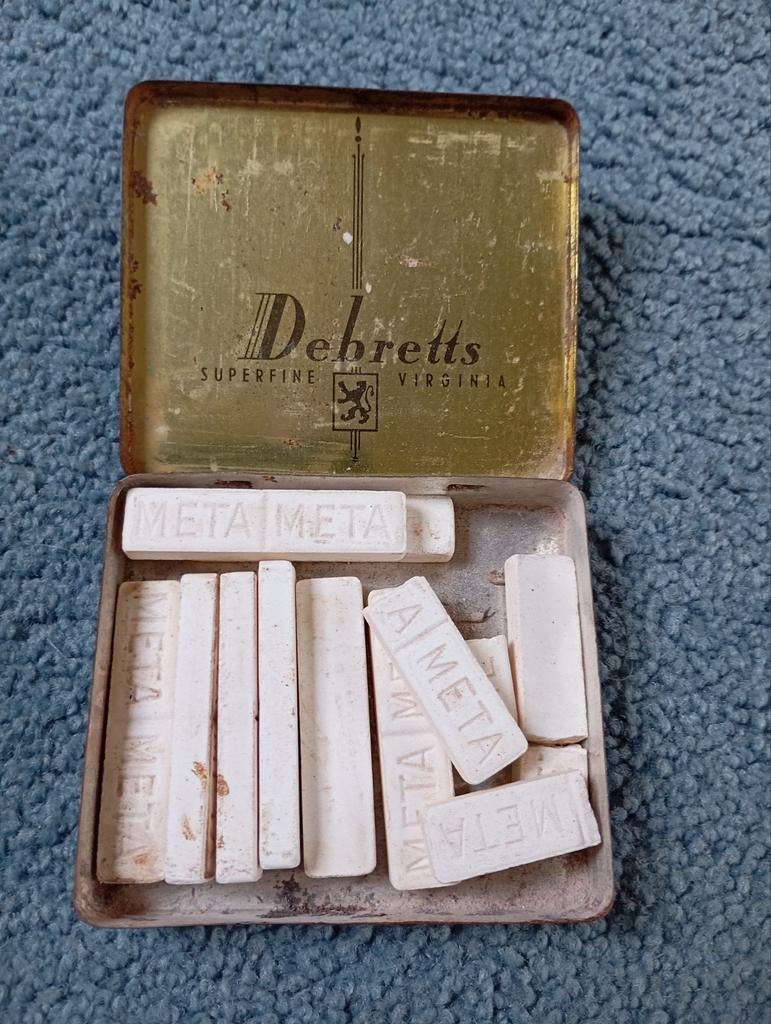 Vintage Debretts Blikje Incl Meta blokjes, Ophalen of Verzenden