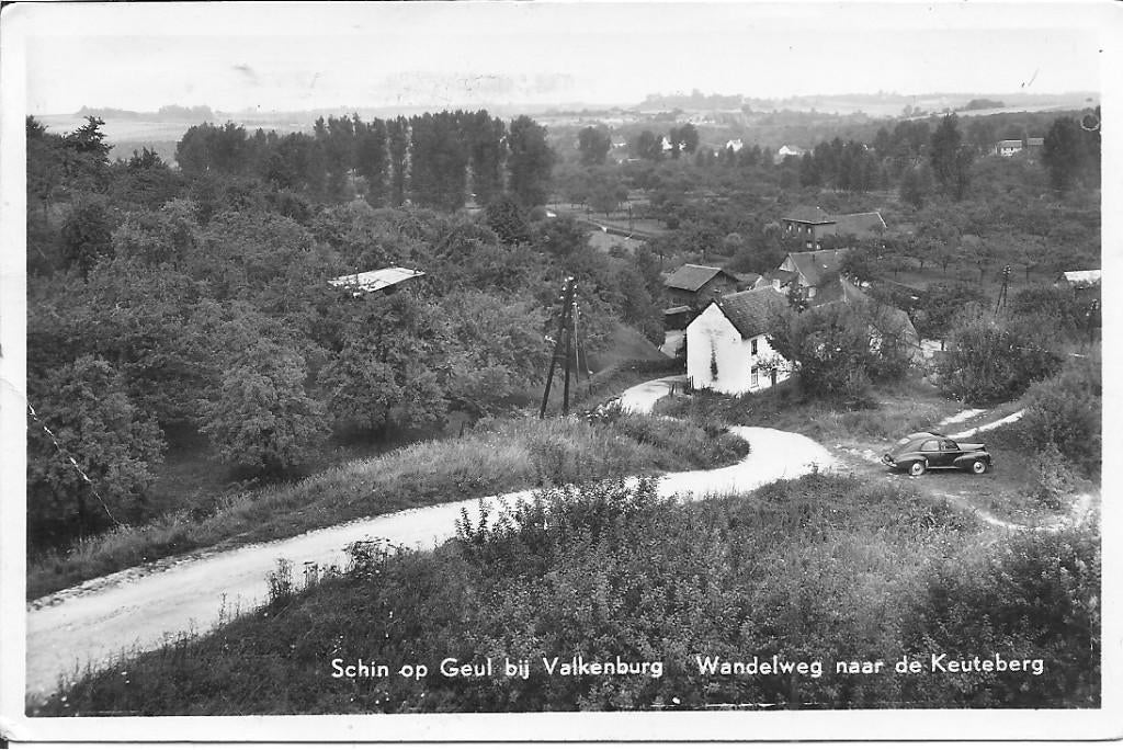 Schin op de Geul bij Valkenburg Wandelweg naar de Keuteberg., Ophalen of Verzenden, 1940 tot 1960, Gelopen, Limburg