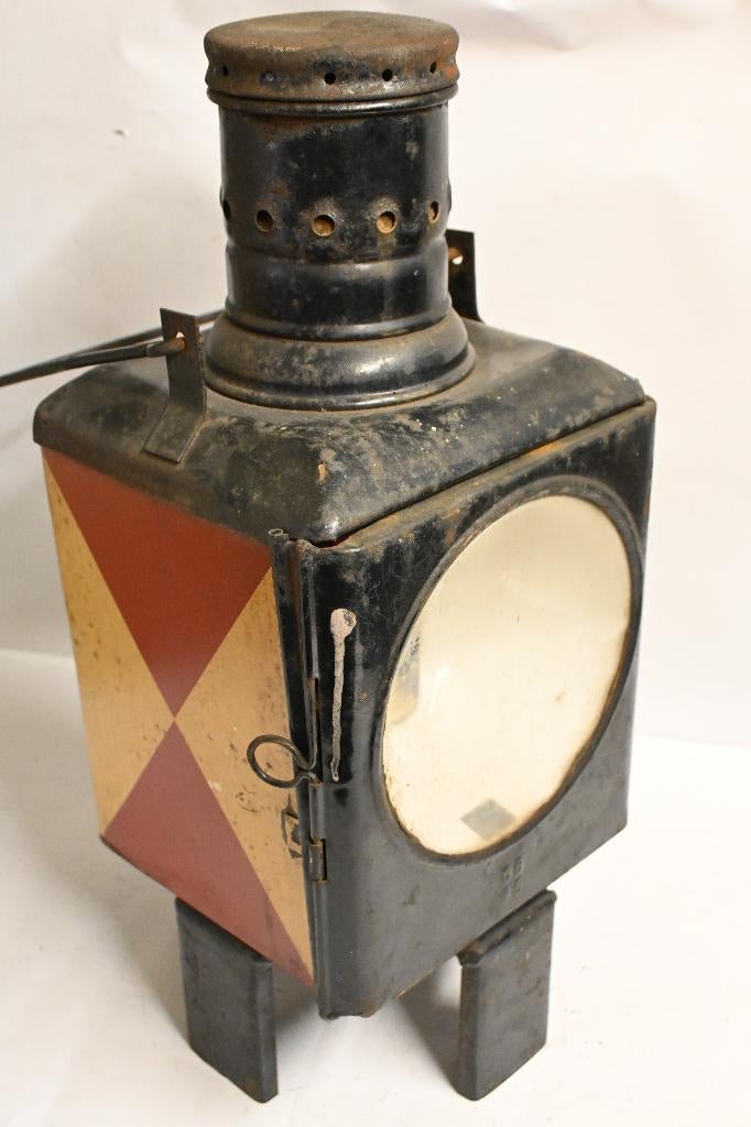 antieke seinlamp sein lamp spoorwegen scheepvaart etc, Ophalen of Verzenden