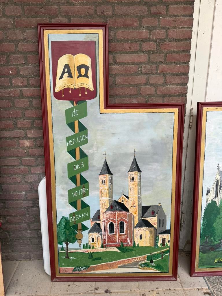 *Handgeschilderd* Basiliek Wiro Sint Odiliënberg, Antiek en Kunst, Kunst | Schilderijen | Klassiek, Ophalen