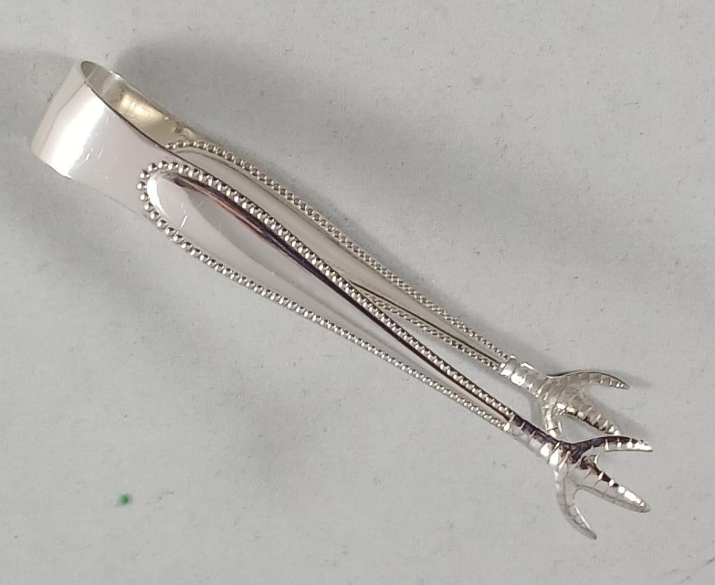 Zilveren Suikerklontjestang parelrand 835 zilver, Ophalen of Verzenden, Zilver