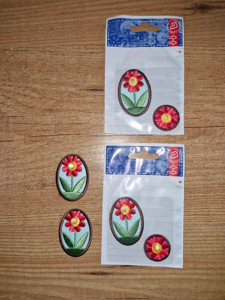 Strijkapplicaties Bloemen Patch - Set van 4, Ophalen of Verzenden, Nieuw, Overige applicaties