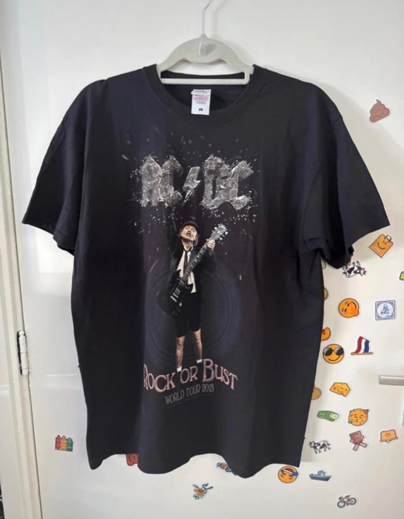 AC/DC Rock or Bust World Tour 2015 T-shirt Maat L, Ophalen, Zo goed als nieuw, Maat 52/54 (L), Zwart