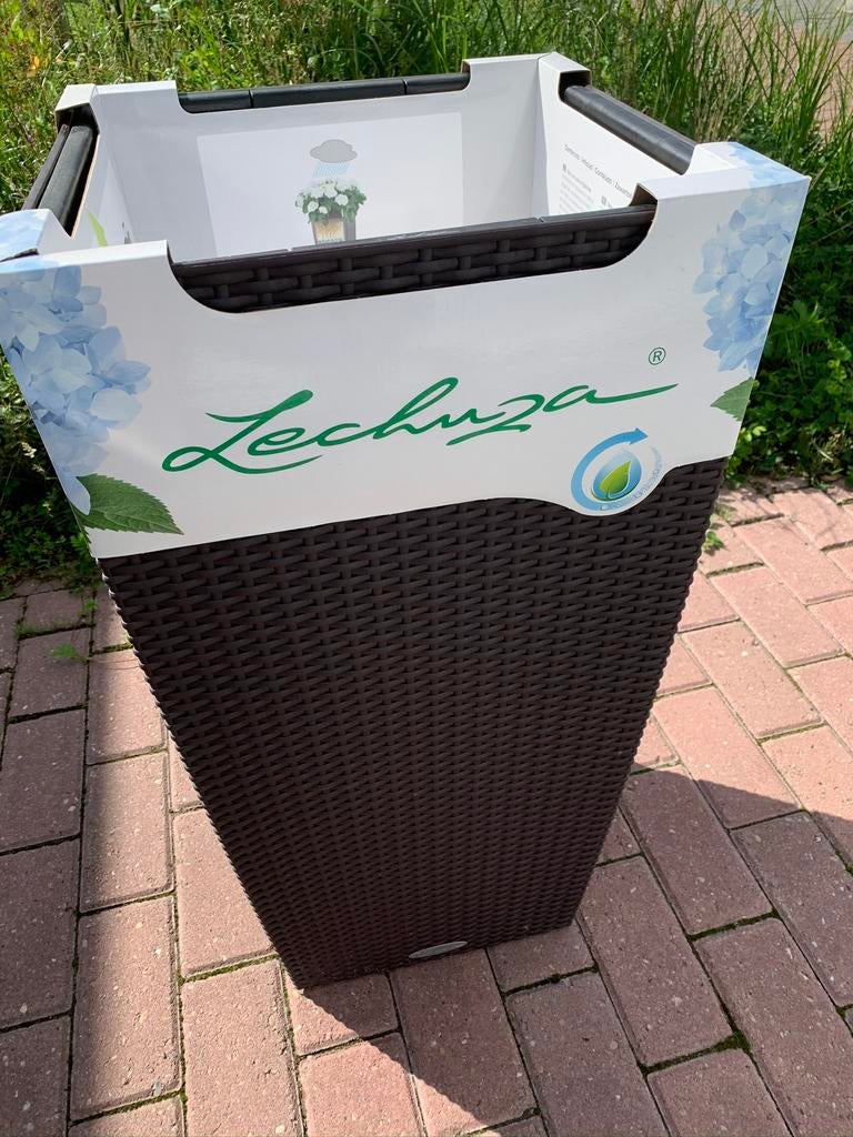 Plantenbak Lechuza cubico cottage 40 bruin mokka, Kunststof, Minder dan 30 cm, Rond, Nieuw