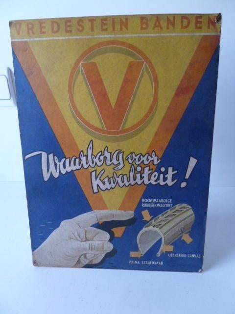 antieke fiets VREDESTEIN Display rijwiel oldtimer, Ophalen of Verzenden, Gebruikt, Reclamebord