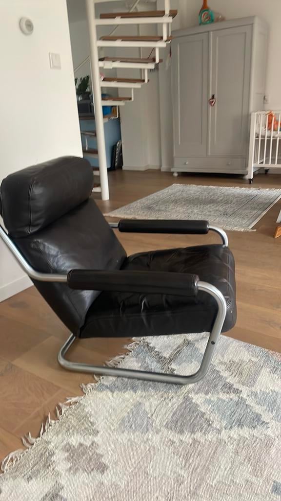 Vintage Gelderland 601 jan des bouvrie Oberman fauteuil, Ophalen, Gebruikt, 50 tot 75 cm, Jaren 80 vintage