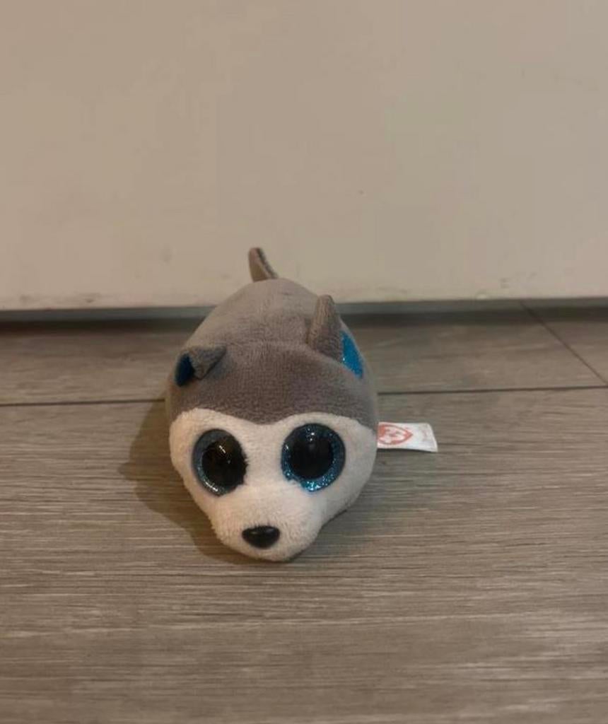 Ty beanie boo Husky knuffel, Grijs, Zo goed als nieuw, Wasbaar, Ty