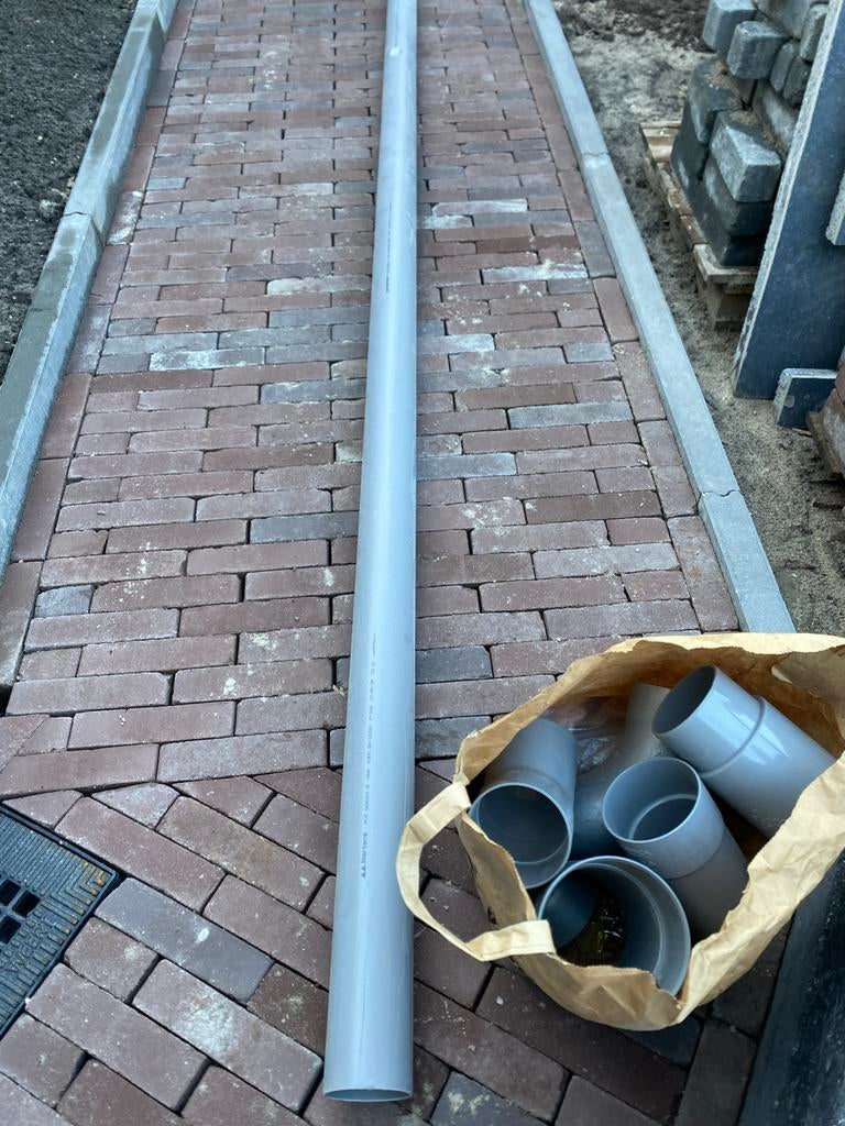 PVC afvoerbuis 80mm met bochten en overgangsstukken, Doe-het-zelf en Verbouw, Buizen en Afvoer, Ophalen, Afvoer, Gebruikt, Pvc