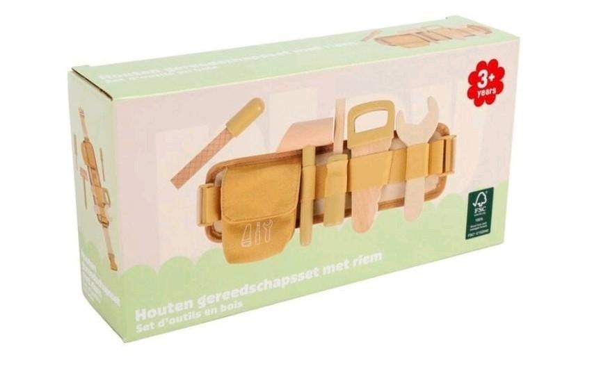 NIEUW: Houten gereedschapsset met riem, Ophalen of Verzenden, Nieuw, Overige typen
