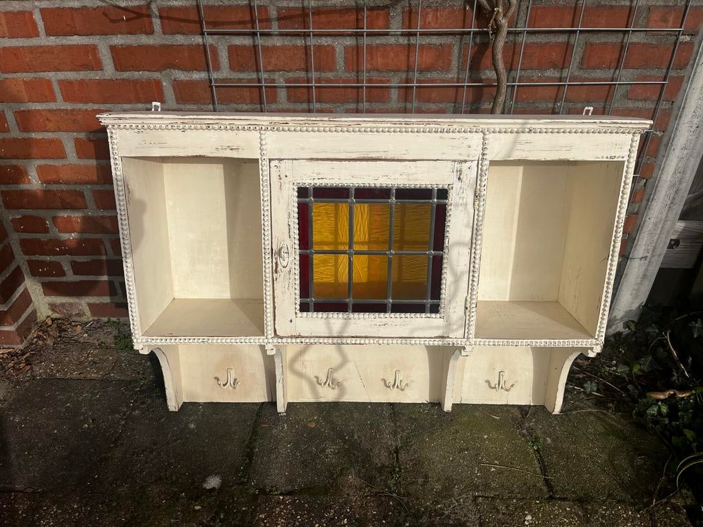 Hangkastje art-deco glas in lood, Antiek en Kunst, Ophalen