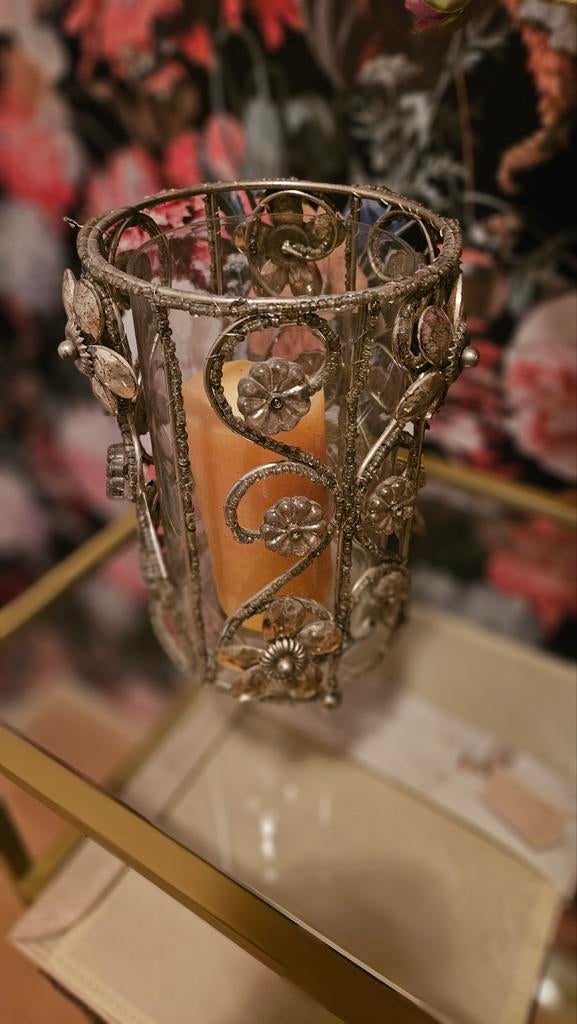 Windlicht verzilverd set, Ophalen of Verzenden