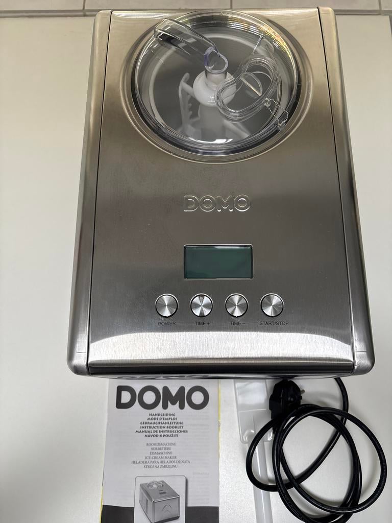 Domo DO9066I Zelfvriezende IJsmachine - Roestvrij staal, Witgoed en Apparatuur, IJsmachines, Ophalen, Zo goed als nieuw, Zelfvriezend