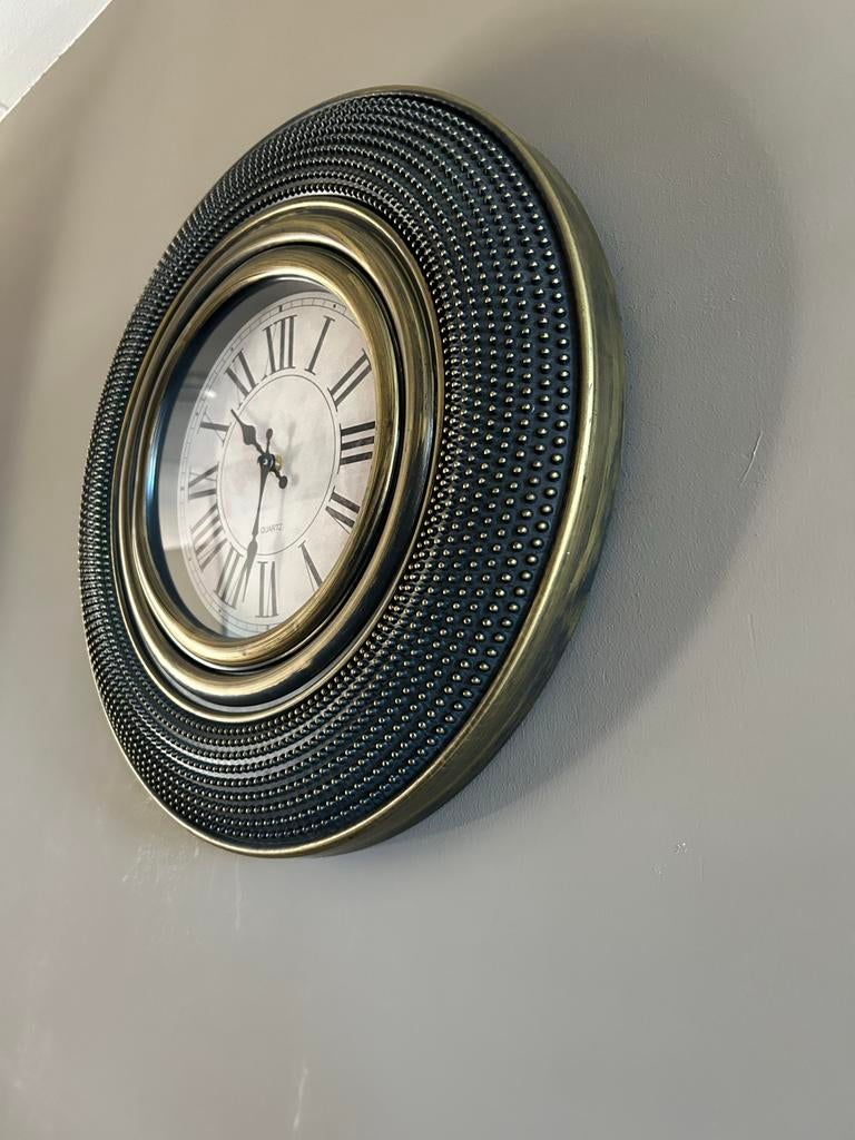 Wandklok   Landelijk stoer groot ( 50cm), Ophalen, Zo goed als nieuw, Analoog, Wandklok