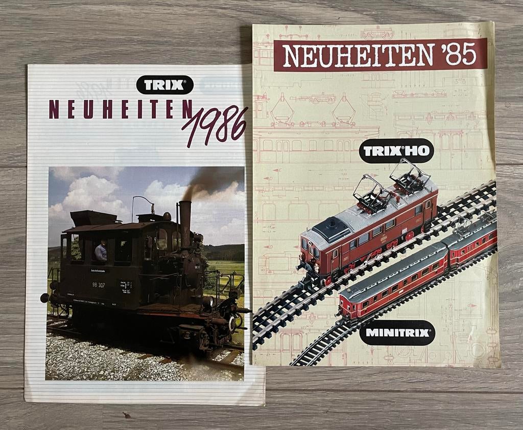 Trix Neuheiten 1985 en 1986 catalogi, Gebruikt, Gelijkstroom of Wisselstroom, Trix, Boek, Tijdschrift of Catalogus