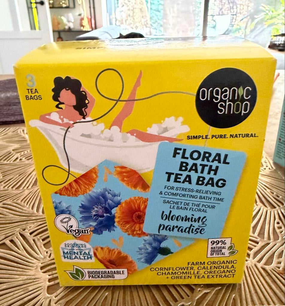 Organic Shop Bloemige Badtheezakjes - Ontspannend Bad, Ophalen of Verzenden, Nieuw, Verzorging
