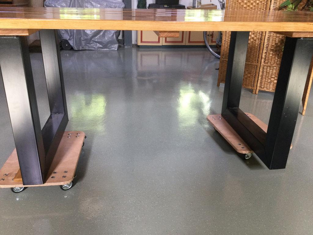 Eikentafel met stalen onderstel 90x250 cm, Ophalen, Nieuw