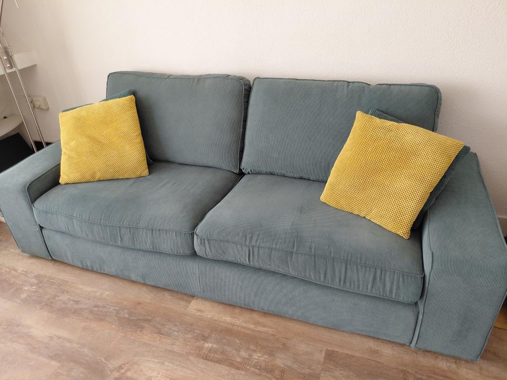 Kivik 3-zits bank van Ikea, groene ribstof. Erg mooi!, Ophalen, Driepersoons, 75 tot 100 cm, Zo goed als nieuw