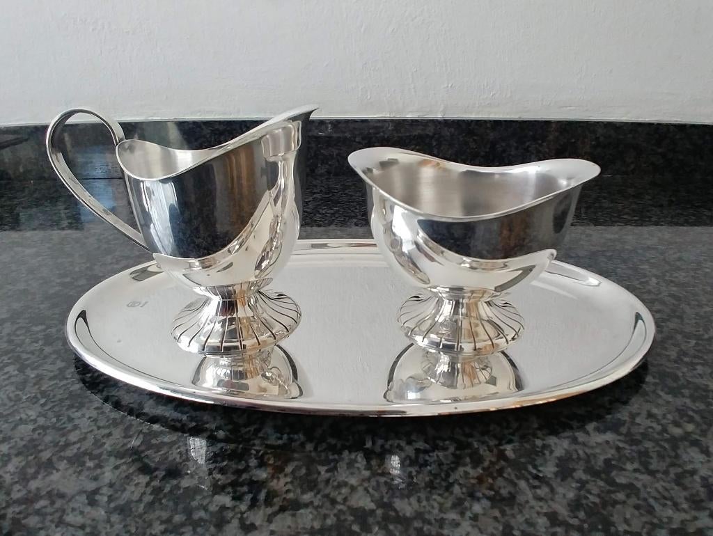 roomstel verzilverd Douwe Egberts jaren 60, Antiek en Kunst, Antiek | Goud en Zilver, Ophalen of Verzenden