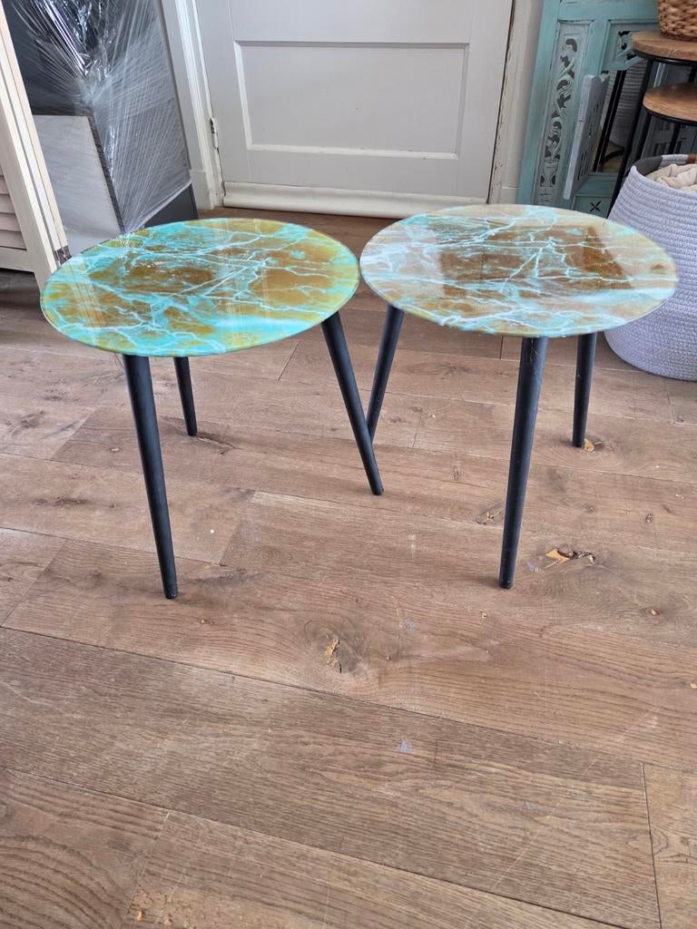 Leuke bijzettafeltje tafeltjes, Ophalen, Rond, Minder dan 55 cm, Minder dan 45 cm