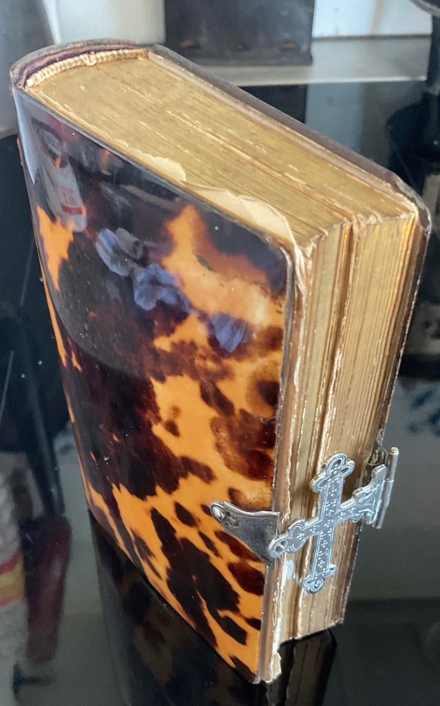 Antiek gebeden boek: schildpad met zilveren sluiting, Ophalen of Verzenden