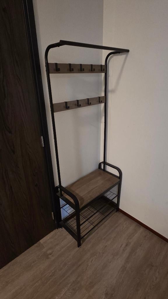 Mira Home Garderoberek - Grijs/zwart, Ophalen, Zo goed als nieuw, Metaal, Staande kapstok