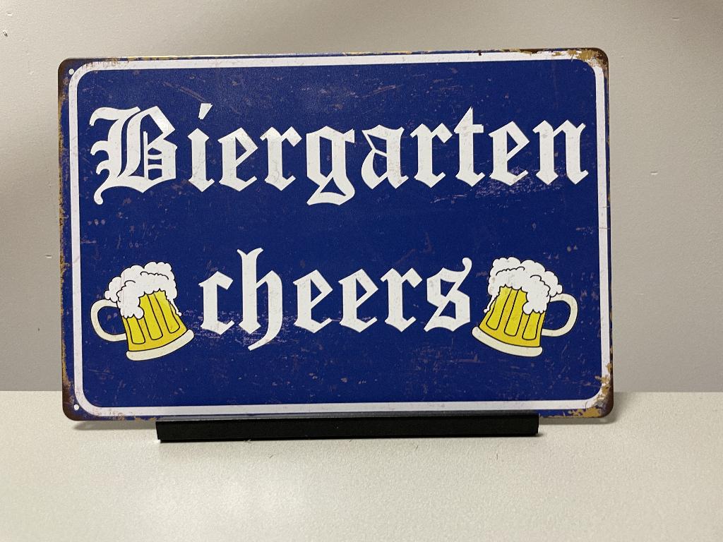 Biergarten cheers tekstbord (Old Look), Www.pand50.nl, Nieuw, Ophalen of Verzenden, Printer29BCoevorden
