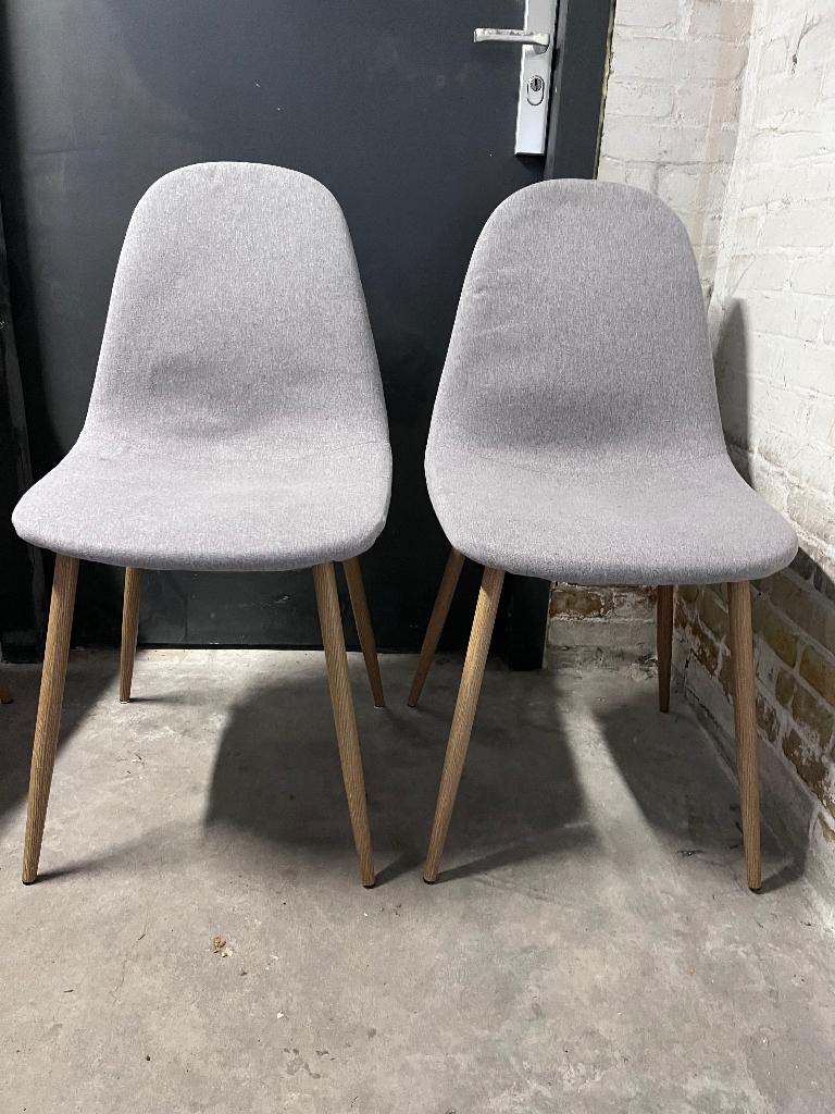 4x stoffe eetkamerstoel grijs, Ophalen, Gebruikt, Vier, Stof