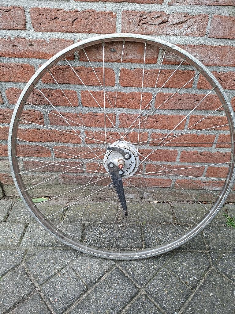 fiets voorwiel Gazelle met trommelrem, Fietsen en Brommers, Fietsonderdelen, Gebruikt, Staal, Stadsfiets, Ophalen