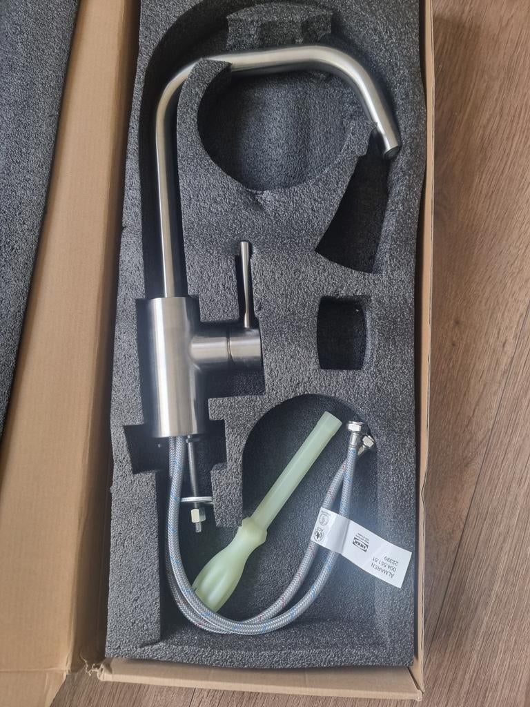 IKEA Älmaren Keukenmengkraan, roestvrijstaal kleur, Ophalen of Verzenden, Zo goed als nieuw, Kraan