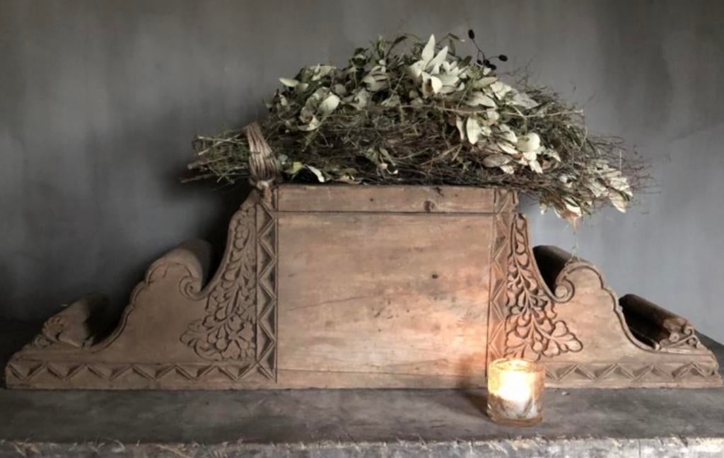 Massief houten hout ornament aura peeperkorn hoogehuys hoffz, Ophalen, Zo goed als nieuw