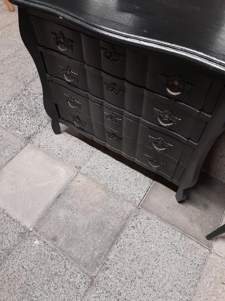 Zwart geverfd ladenkastje, Ophalen, Gebruikt, 50 tot 100 cm, 3 of 4 laden