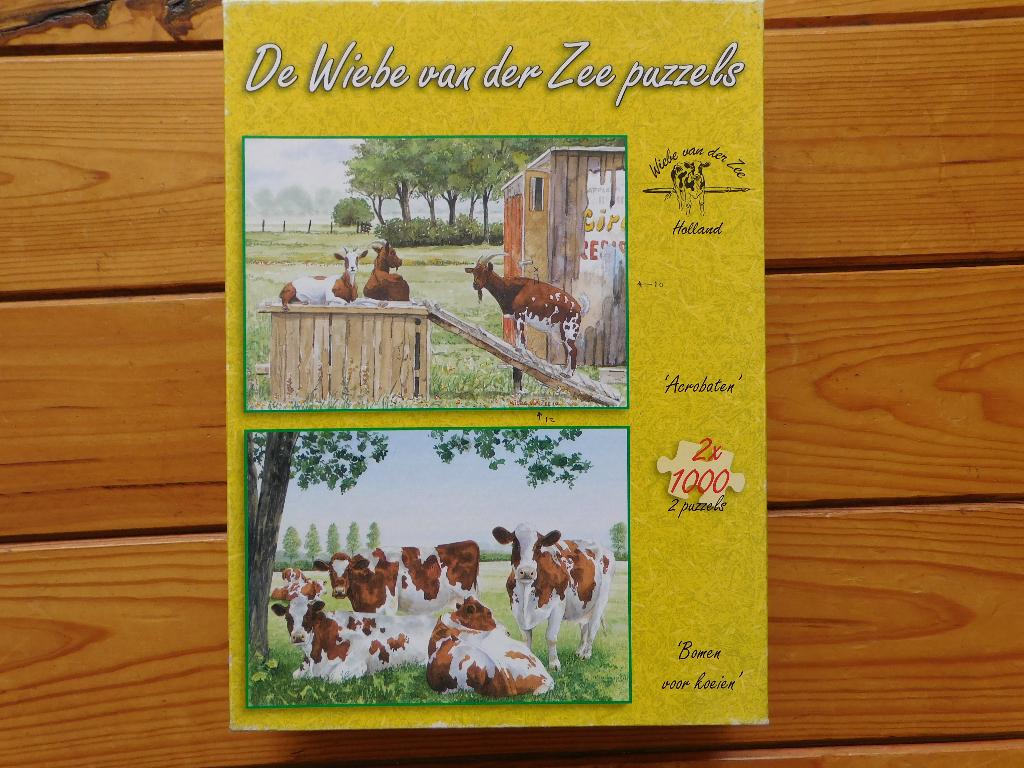 Puzzel 2x 1000 st. Bomen voor Koeien Wiebe van der Zee, Ophalen of Verzenden, 500 t/m 1500 stukjes, Zo goed als nieuw, Legpuzzel