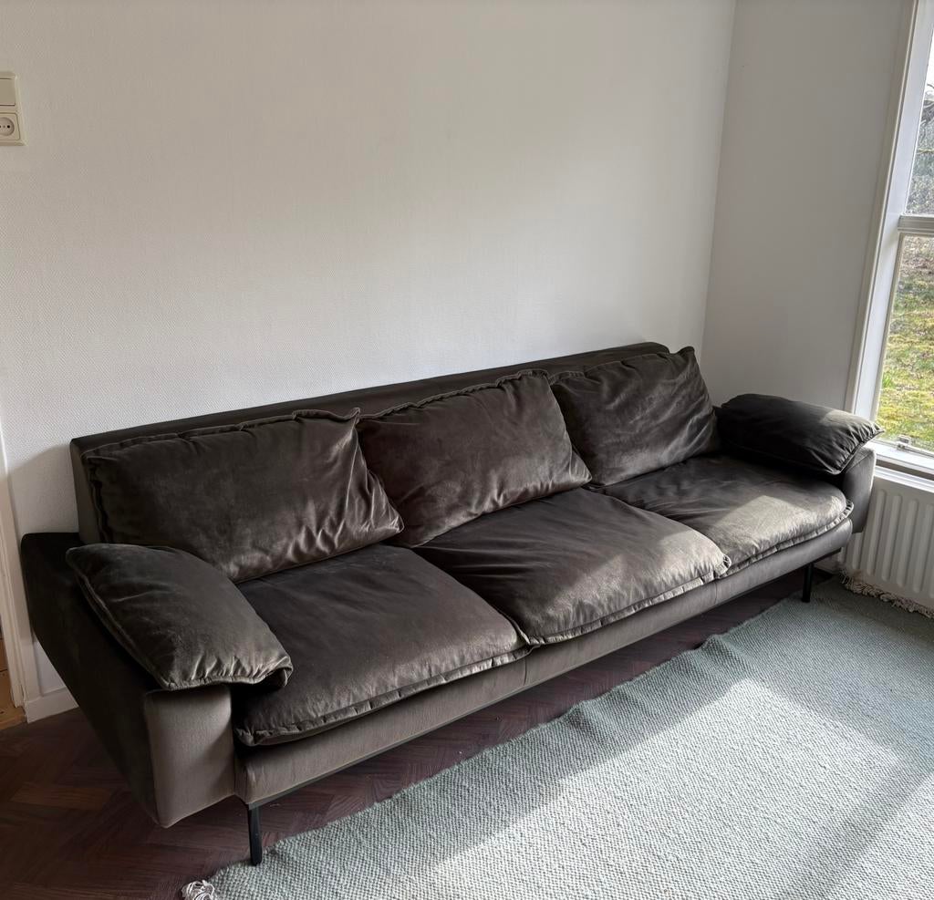 Hk living retro 4-zits bank, Ophalen, 75 tot 100 cm, Zo goed als nieuw, Rechte bank